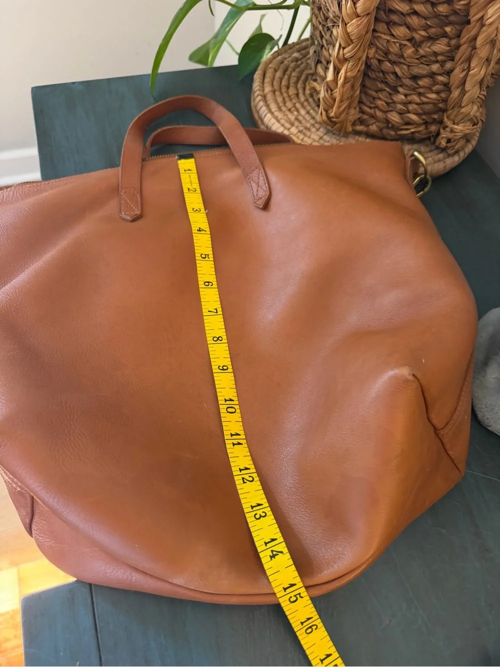 Madewell Zip Top Transport Carryall satchel in rich burnished leather